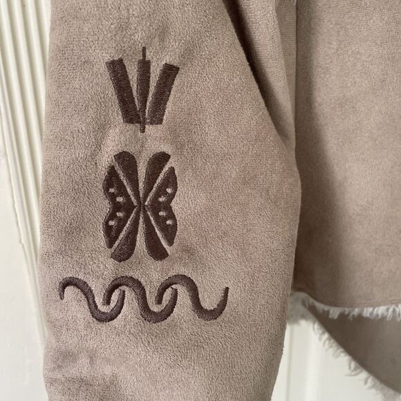 Johnny Was Biya Coat Womens XS Faux Fur Embroidered Open Front Jacket Boho *READ - Picture 4 of 15